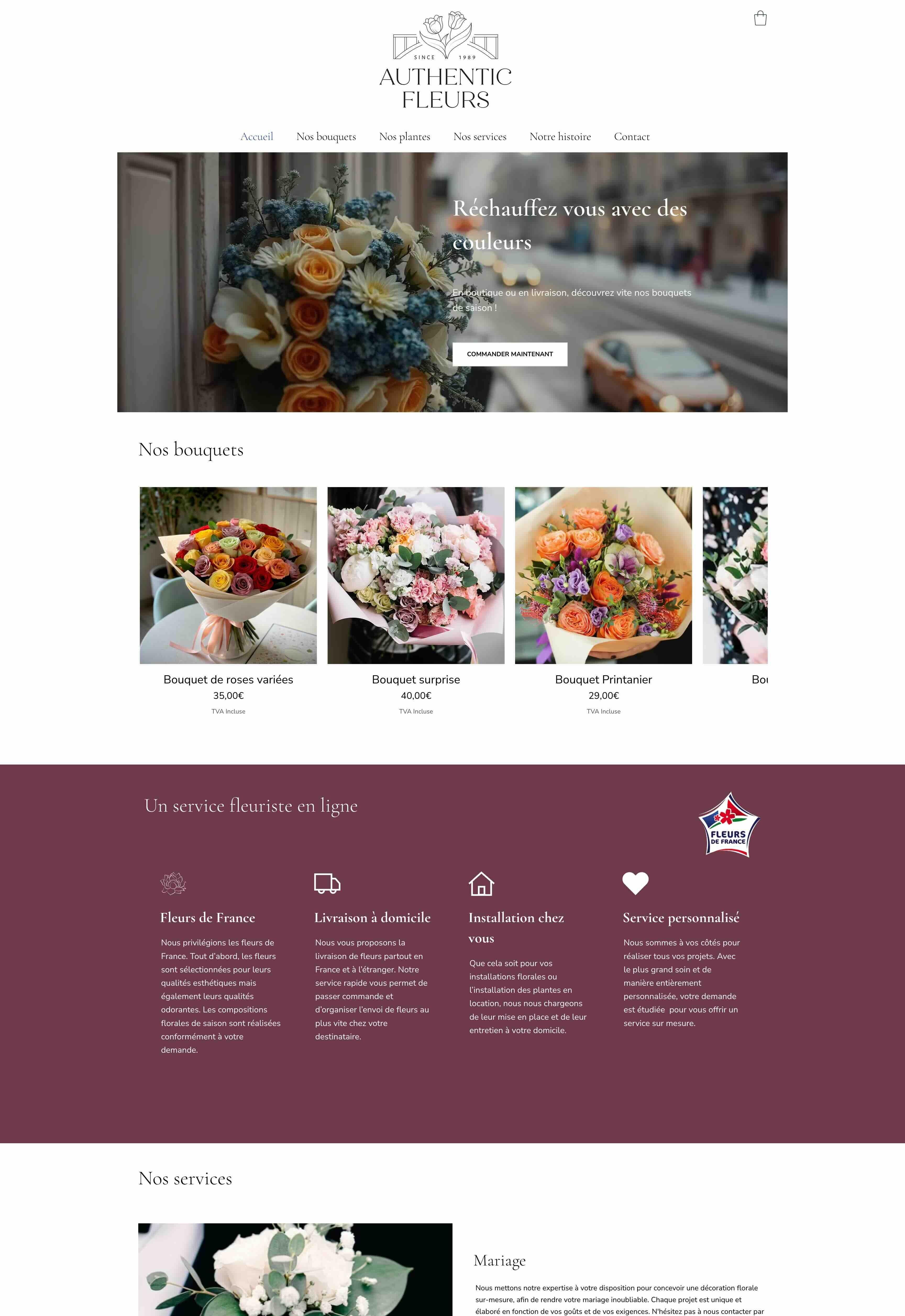 Aperçu du projet Authentique Fleurs